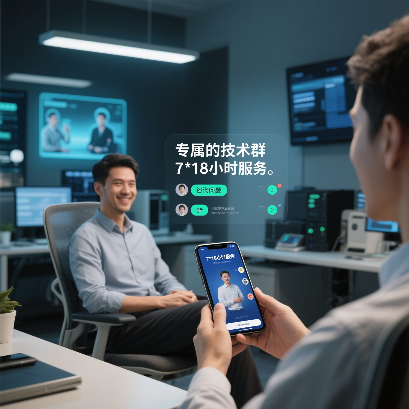 7*18小时服务、专属技术群!